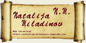 Natalija Miladinov vizit kartica